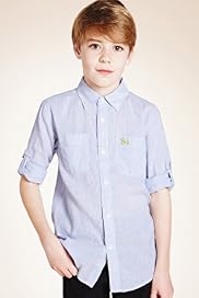 Autograph Ticking Striped Shirt with Linen