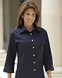 Ladies' 3/4 Sleeve Solid Dress Shirt, Black