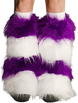 KryptiK Women's Fluffies Purple and White Striped One Size w/ White Kneebands