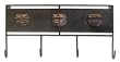 Wood and iron coat rack, 'Mask of Myth'