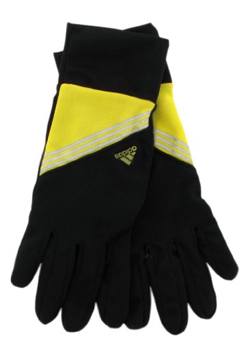 Adidas Sprint Running Glove, Black/Rave Yellow, Small/Medium