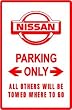 NISSAN PARKING ONLY car novelty street sign