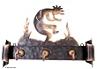 Iron coat rack, 'Kokopelli Serenade'