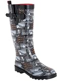 Capelli New York Shiny Tour Of New Orleans Printed Ladies Rain Boot