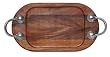 Wood Rustic Shell Oval Serving Tray 20.5"L x 10"W