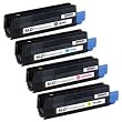 4 Okidata Compatible C6100 toners 1(Bk,C,M,Y)