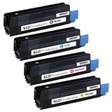 LD © Okidata C5500/C5650/C5800 Set of 4 HY Laser Toner Cartridges: 1 each of Black 43324404, Cyan 43324403, Magenta 43324402, Yellow 43324401 by LD Products