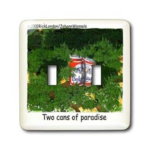 Londons Times Funny Society Cartoons - Two Cans Of Paradise - Light Switch Covers - double... by 3D Rose