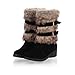 Charm Foot Fashion Faux-fur Womens Low Heel High Top Snow Boots