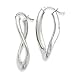 14k White Gold Twisted Hoop Earrings title=