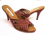 C. Label Downtown Mauve Leather Heeled Sandals