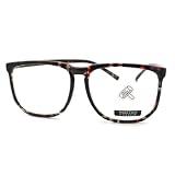 Nerdy Geek Oversized Squared Thin Plastic Frame Eye Glasses