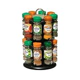 PACK OF 16 BOTTLE SCHW/SPICES WITH FREE SPICE RCK 2 TIER BLACK CHROME EFFECTby PRIME FURNISHING