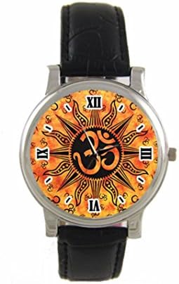 Tie Dye Hippie Hippie Custom Diy Personalized Photo Analog Watch with Black Leather Perfect Gift