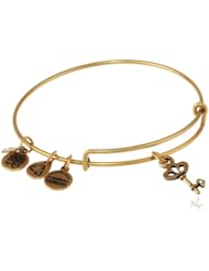 Alex and Ani Bangle Bar "Skeleton Key" Gold-Color Charm Bracelet