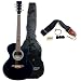 Austin Bazaar 38 Inch Black Cutaway Guitar with Gig Bag and Accessories