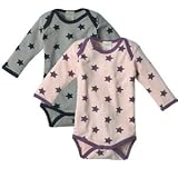Organic Purple Star Bodysuit, 3-6m
