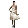 Cocktailkleid "Amy" mit T�ll und Schn�rung, Gold