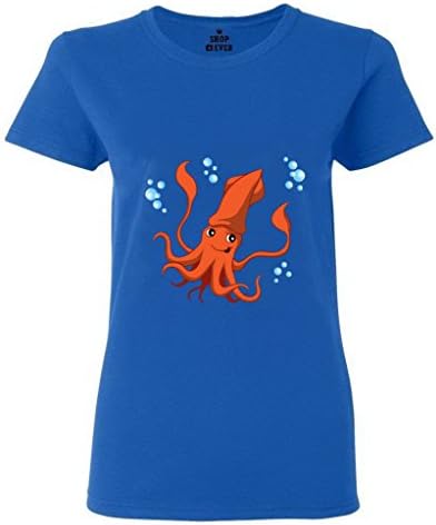 VIPxmax Art Cuttlefish Pastel Painting Retro Flip Ups Modern Big Crew Necks Short Sleeve Women T-shirt Size XL