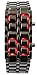 Youyoupifa Men's Stainless Steel Lava Red LED Digital Bracelet Watch (Black)