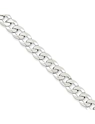 .925 Sterling Silver 8.5mm Close Link Flat Curb Chain