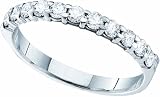 Ladies 14k White Gold .10 Ct Round Cut Diamond Wedding Engagement Band Ring