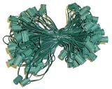 100 Light Empty Green Wire C9 Intermediate Screw (E17) Base String Christmas Holiday Light Bulb Set
