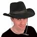 Adult Black Flocked Cowboy Hat