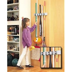 Magic Holder 5 Position Broom and Mop holder- 2 pack by Evriholder