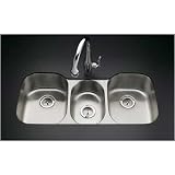 KOHLER K-3165-NA Undertone Triple-Basin Undercounter Kitchen Sink