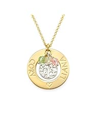 18k Gold Plated Personalized Family Tree Necklace - Custom Made with 2 Names!
