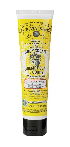 J.R. Watkins Shea Butter Hand Cream, Lemon Cream, 3.3-Ounce Tubes (Pack of 4)