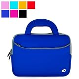 Clip-on LED Book Light + Dual Pocket Carrying Case for Kindle Dx Amazon 9.7" Kindle Amazon's 6" Wireless Reading Device (Latest Generation) (Kindle 9.7" (Kindle DX), Dual Pocket with Handle Blue)