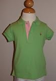 Ralph Lauren Girls Cap Sleeve Polo Shirt with Multi-colored Polo Pony