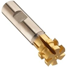 Niagara Cutter CCS150 Concave Radius Shank Type Cutter, High Speed Steel, TiN Coated, Weldon Shank, 1" Cutter Diameter, 6 Flutes, 5/32" Radius, 0.625" Width