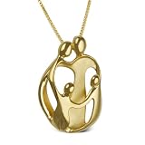 Large Vermeil 2Parent/2Child Loving Family (R) Pendant