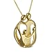 Loving Family Vermeil Pendant - Parents and Two Children