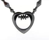 Hematite Necklace 16-18 Inches in Length - Heart with Discs