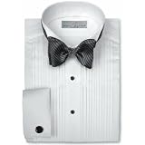 Neil Allyn Wing Collar, 1/4 Pleated, Cotton with French Cuff Tuxedo Shirt