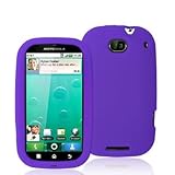 Purple Silicone Rubber Gel Soft Skin Case Cover for Motorola Bravo MB520 Ph ....