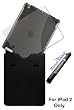 HHi iPad 2 Combo Pack - Letter Style Leather Sleeve (Black) + TPU Skin (Smoke Circle) + Crystal Clear Screen Protector + HHi Stylus Pen (Black)