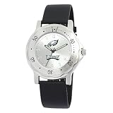 NFL Men's Philadelphia Eagles Team Player Black Leather Watch #EA20010