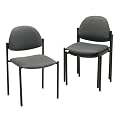 Comet Armless Stacking Chairs- Gray/ Black(Set of 3)