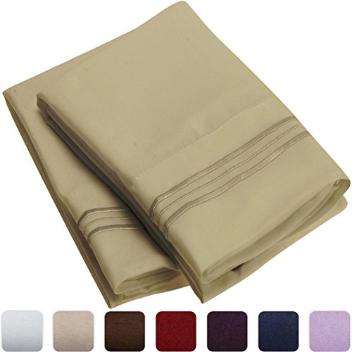 Mellanni Luxury Pillowcase Set - HIGHEST QUALITY Brushed Microfiber 1800 Bedding - Wrinkle, Fade, Stain Resistant - Hypoallergenic (Set of 2 King Size, Olive Green)