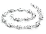 Frog Anklet Sterling Silver Charm Link 9.5" Bracelet