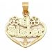 14K Gold #1 Sister Heart Charm Family Jewelry 17.5mm