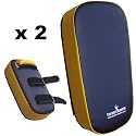 PVC Thai pad Kick boxing punch pads hook and jab pads martial training Yellow Black x 2