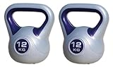 vinyl kettlebell pair 2x 12kg, kettle bells 12kg