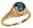 14k Yellow Gold Edwardian Style Filigree London Blue Topaz Ring (sz 4)