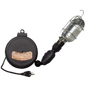 Coleman Cable 05360 Luma-Site 18 3 SVT 20-Foot Trouble Light with Metal Guard and Plastic Reel with... by Coleman Cable